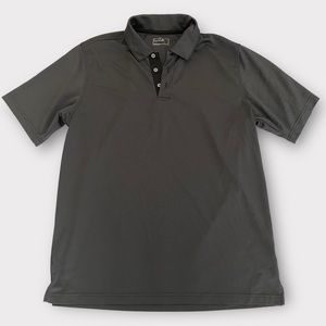 Bolle Men’s Polo Shirt Large Micro Dot Short Sleeve Grey Golf Sporty Casual